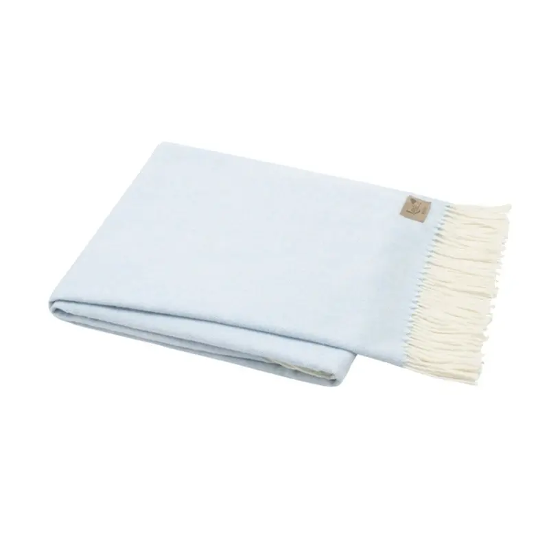 Italian Herringbone Throw Sky Blue by Lands Downunder