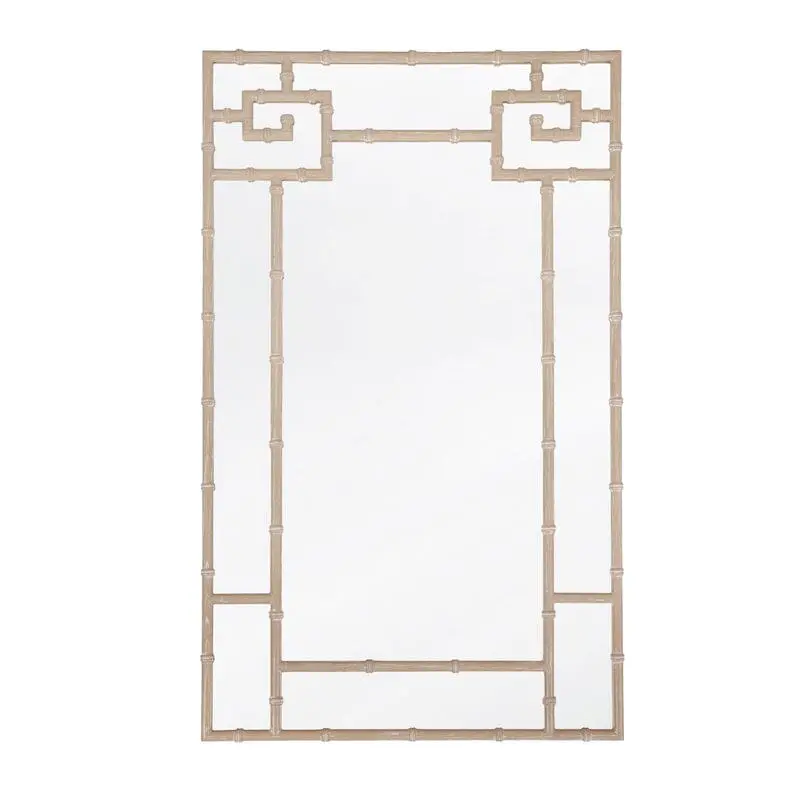 Tessa Light Cerused Oak Bamboo Detail Mirror by Worlds Away