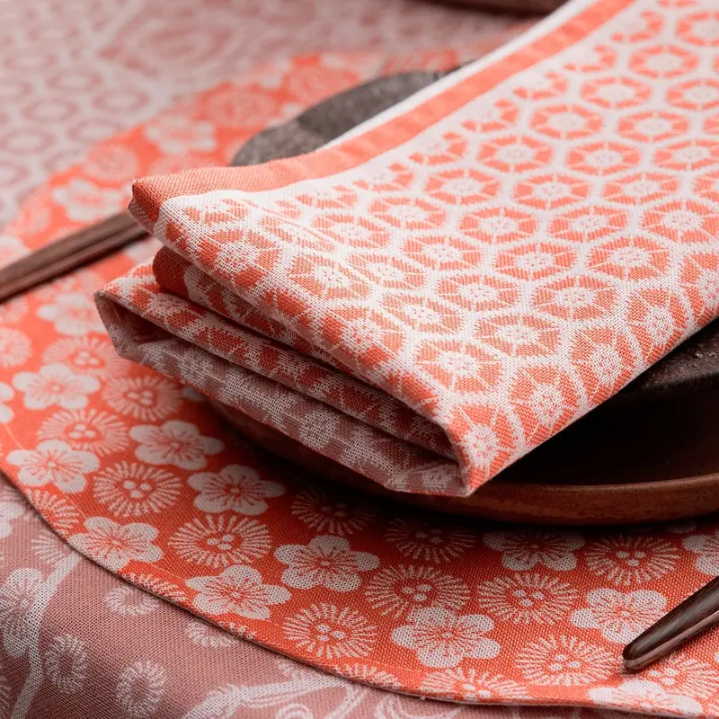 Wagara Pink Round 15" Coated Placemat by Le Jacquard Franais