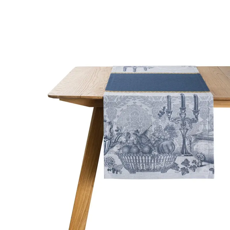 Festin Blue 15" x 106" Runner by Le Jacquard Franais