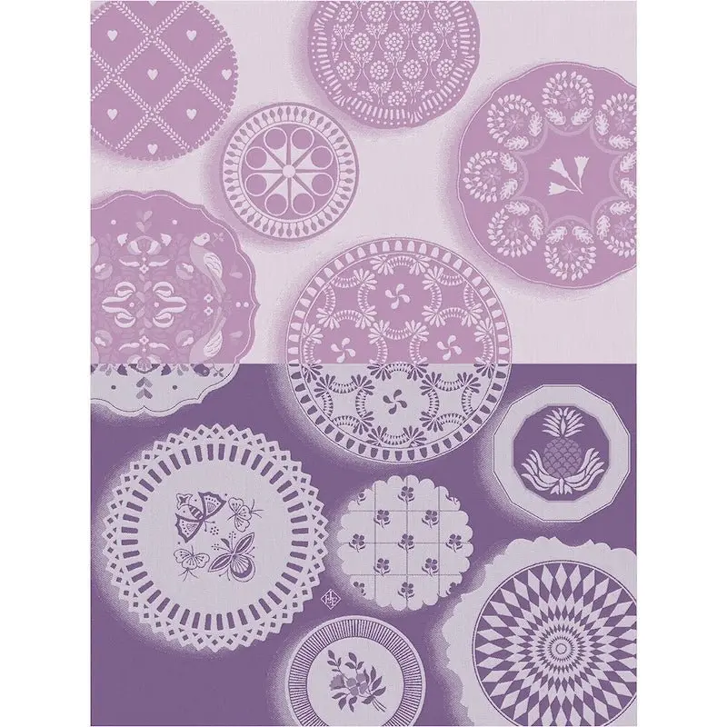 Faience Purple Tea Towel by Le Jacquard Franais