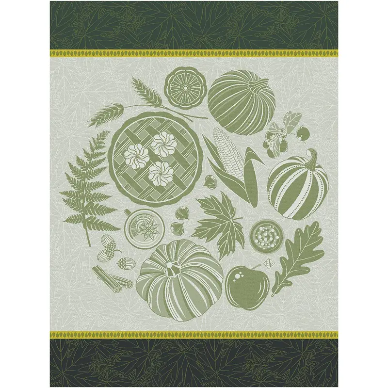 Thanksgiving Green Tea Towel by Le Jacquard Franais