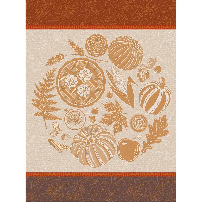Thanksgiving Orange Tea Towel by Le Jacquard Franais