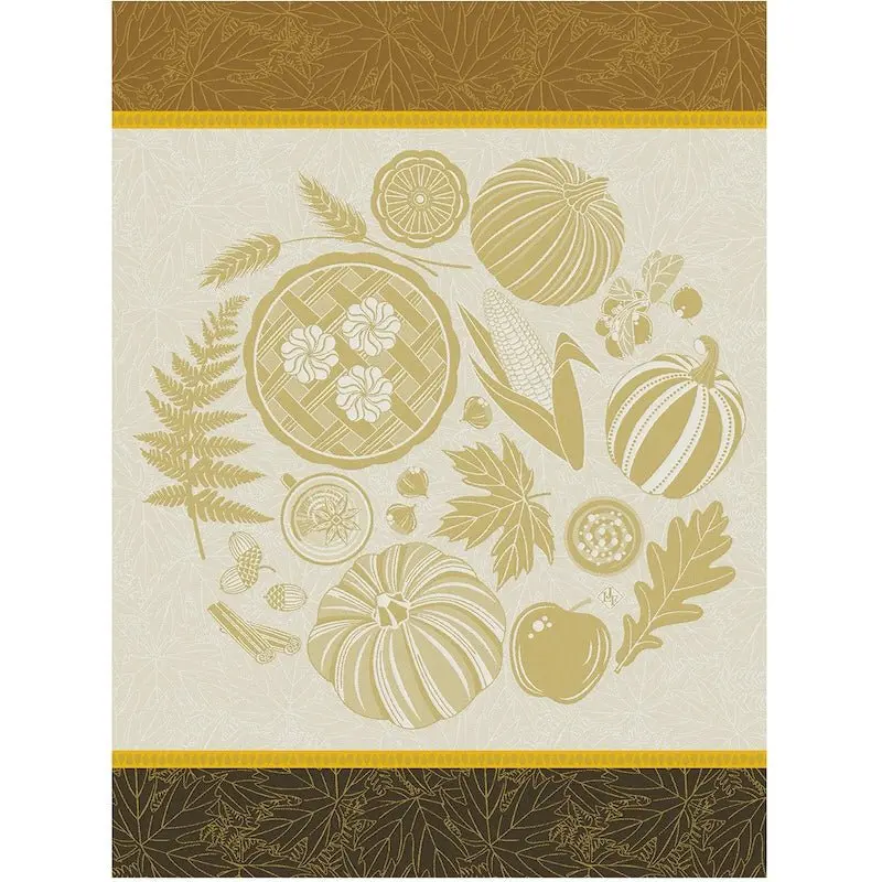 Thanksgiving Yellow Tea Towel by Le Jacquard Franais