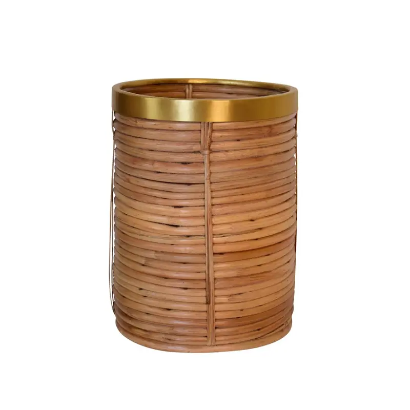 Brim Rattan Wastebasket by Worlds Away