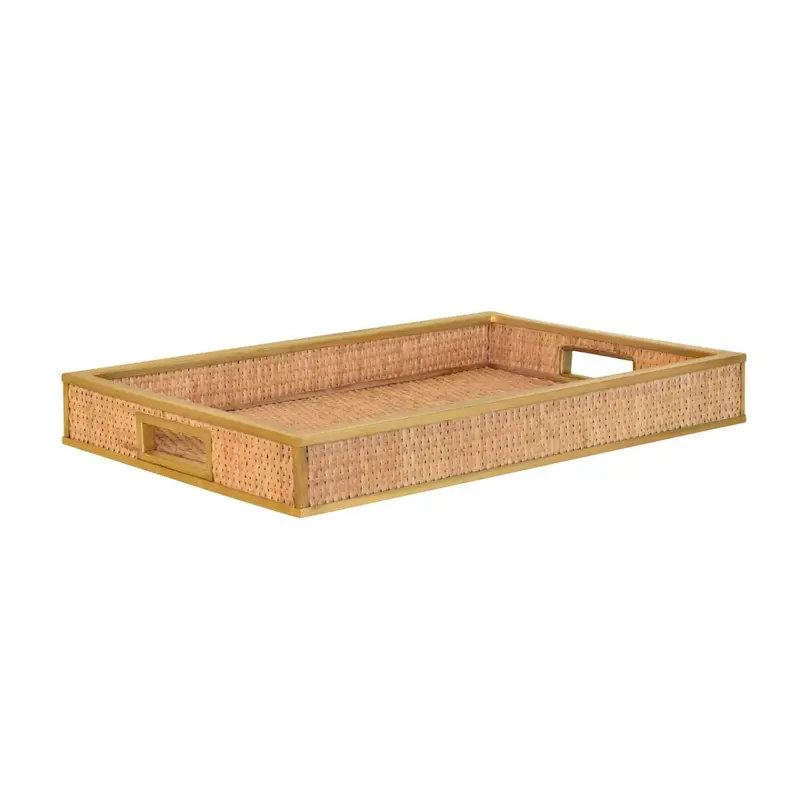 Tobin Wicker Tray by Worlds Away