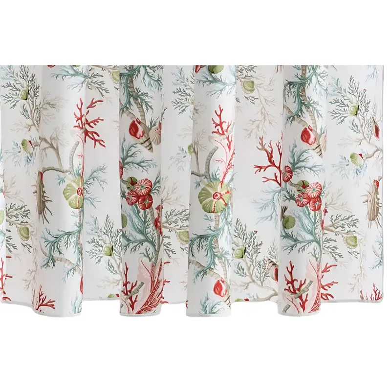 Del Tesoro Coral Cotton Percale Shower Curtain by Matouk Schumacher
