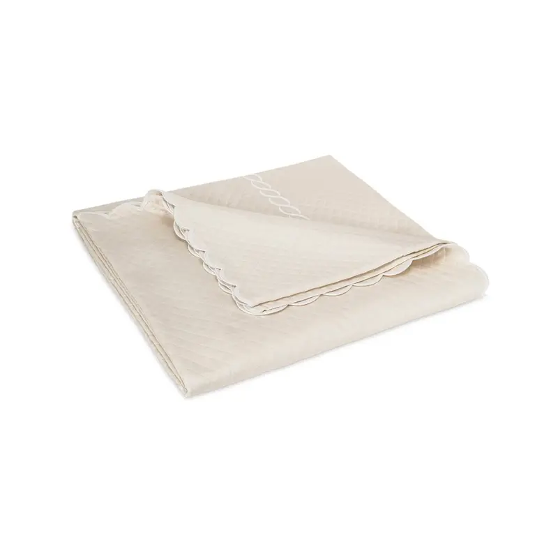 Classic Chain Scallop Matelasse Ivory and White by Matouk