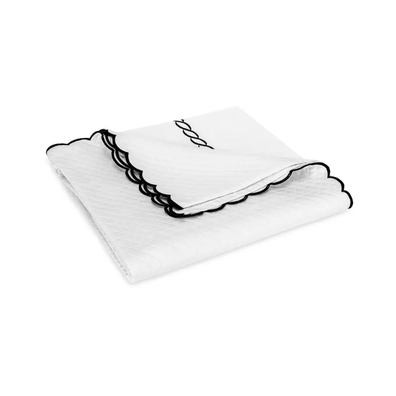 Classic Chain Scallop Matelasse White and Black by Matouk