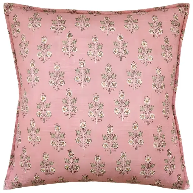 Poppy Sprig Blush Decorative Pillow by Ryan Studio