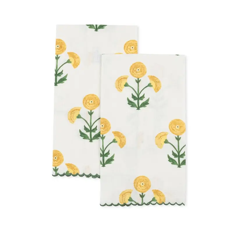 Gisele Marigold Guest Towels - Set of 2 by Matouk Schumacher