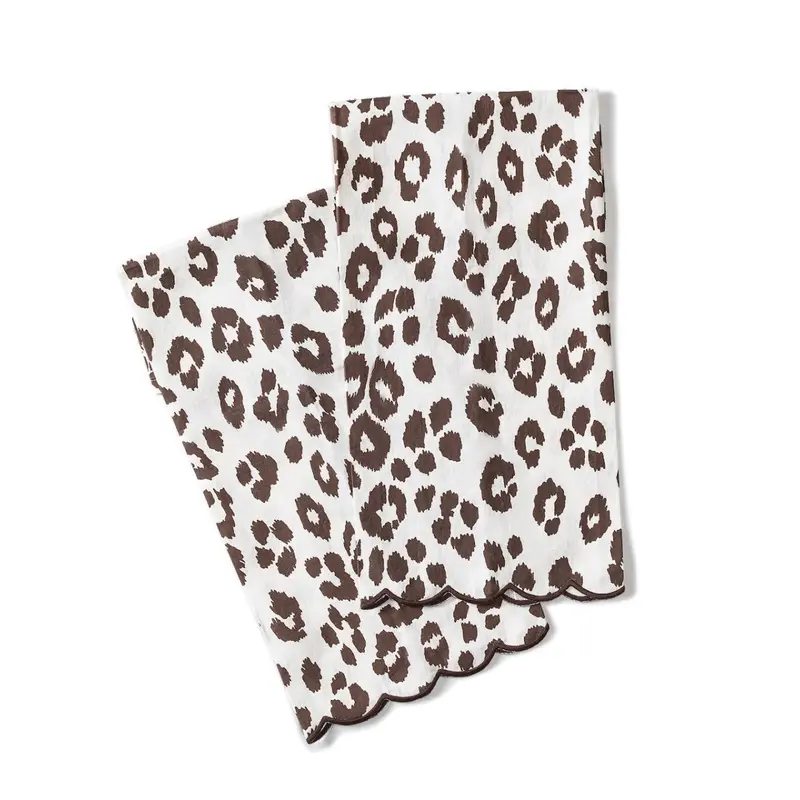 Iconic Leopard Cinder Guest Towels by Matouk Schumacher