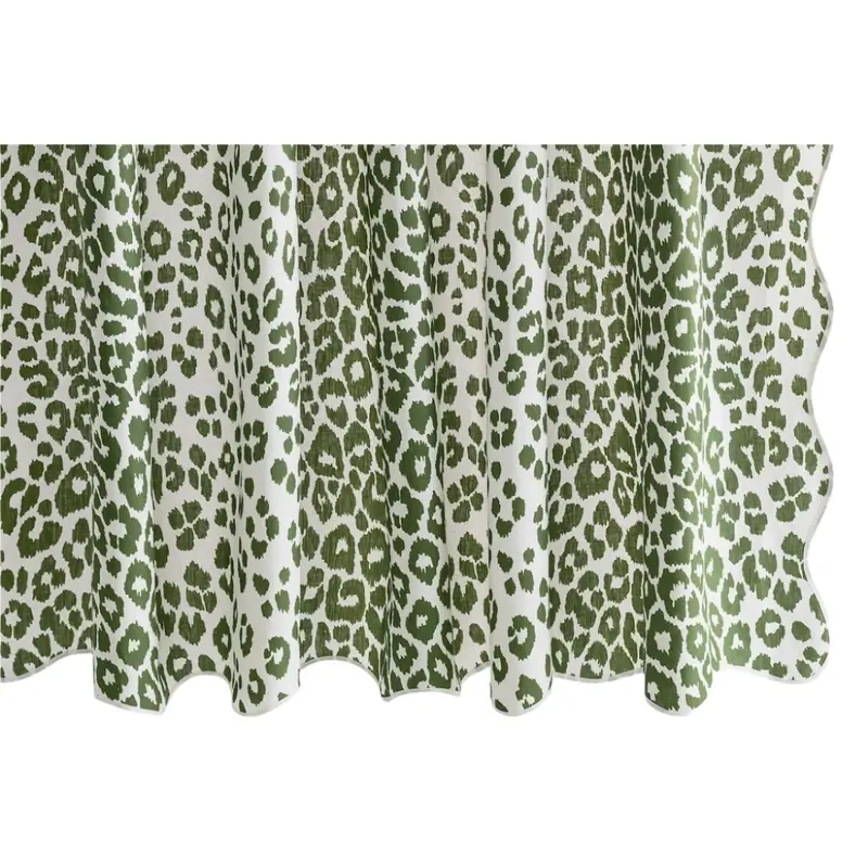 Iconic Leopard Green Shower Curtain by Matouk Schumacher