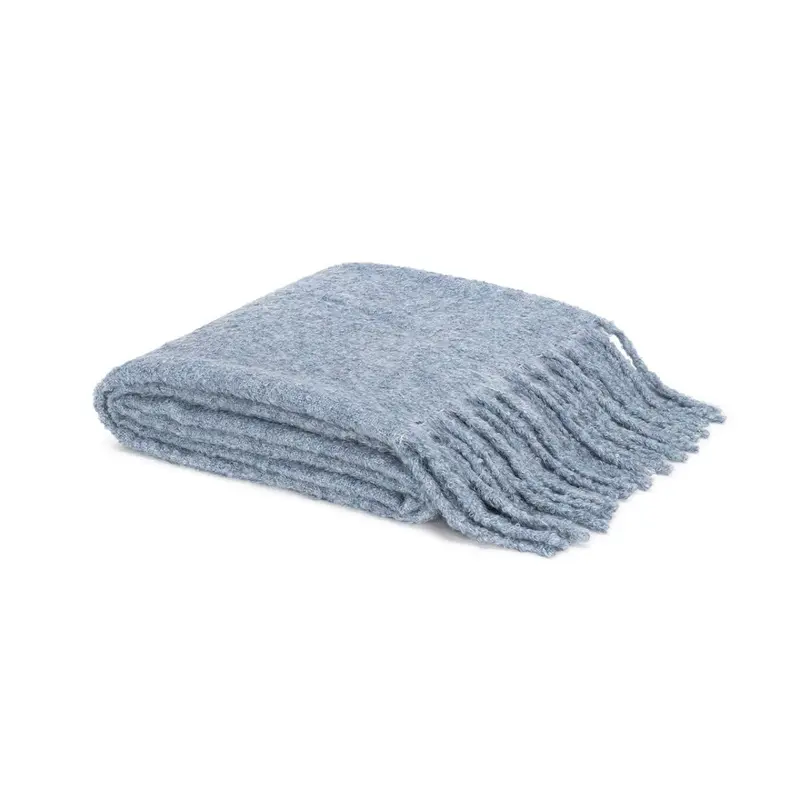 Poncho Hazy Blue Throw by Matouk