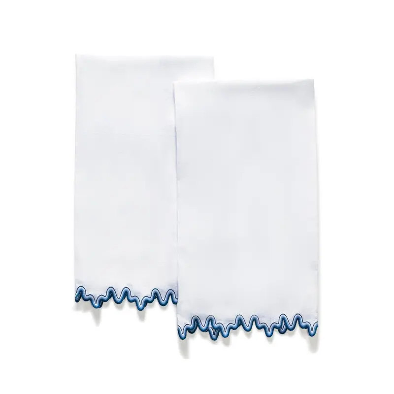 Wave Guest Towels in Aquarius by Matouk