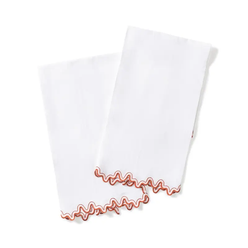 Wave Guest Towels in Carnelian by Matouk