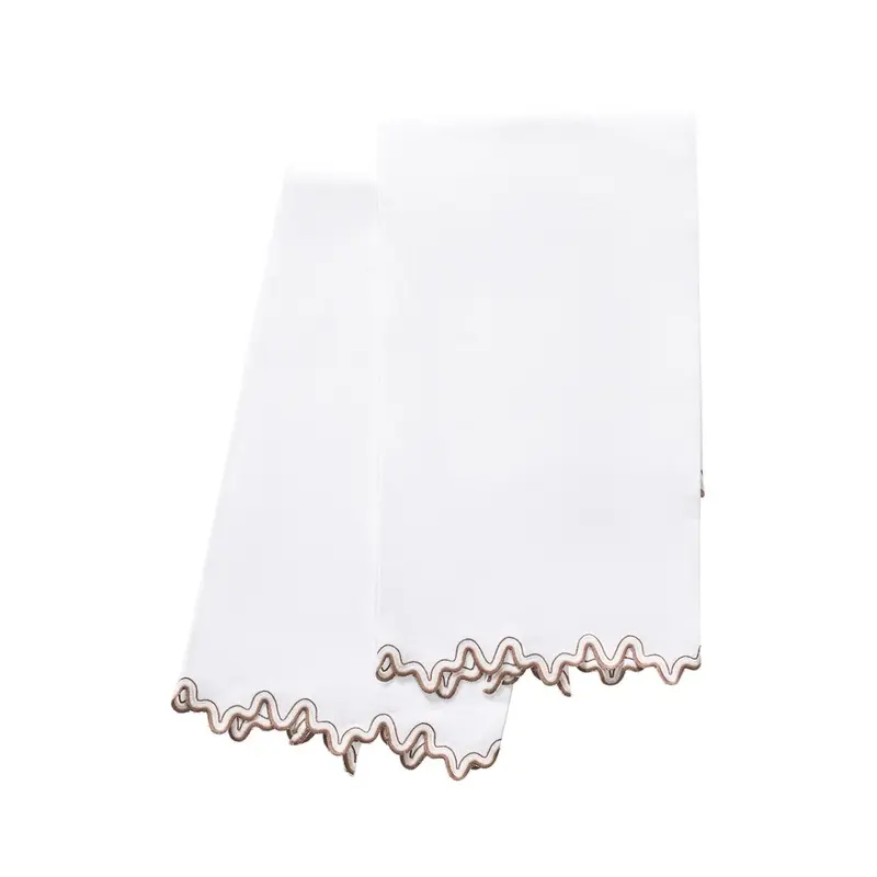 Wave Guest Towels in Chestnut by Matouk