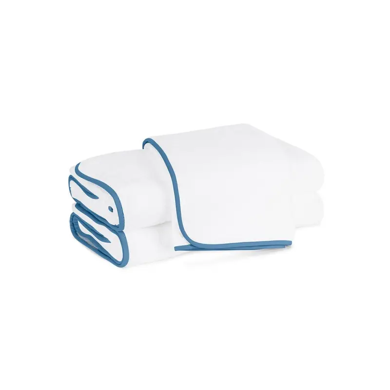 Giza Towels with Cadet Blue Trim by Matouk
