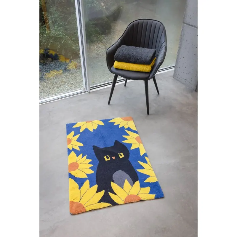 Lea's Cat Cadette Blue 332 Bath Rug by Abyss Habidecor | Limited Edition