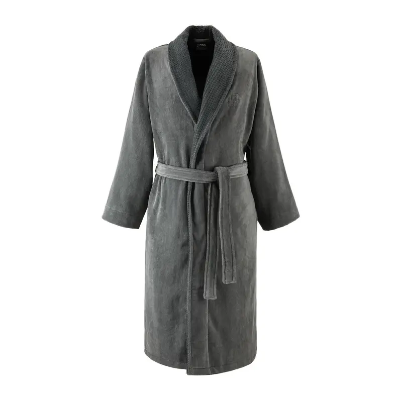 Hugo Boss Men's Double B Charcoal Robe by Yves Delorme