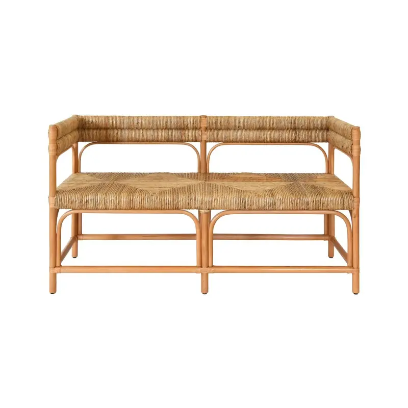 Ajax Rattan Bench by Worlds Away
