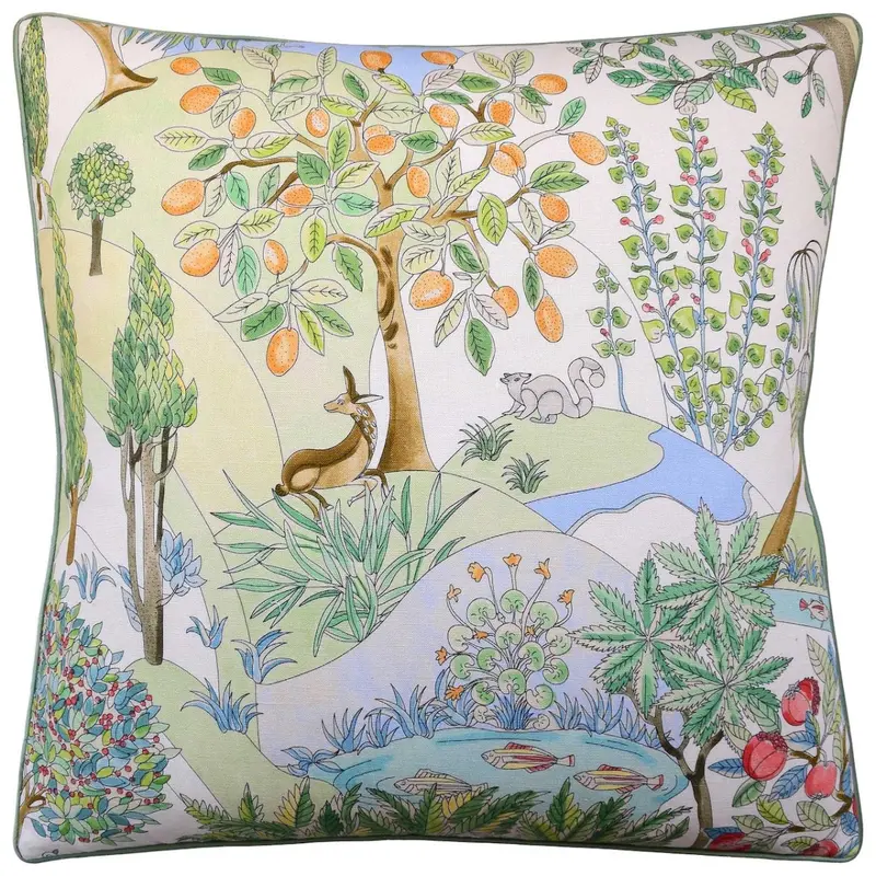 Folklore Print Meadow Decorative Pillow Ryan Studio
