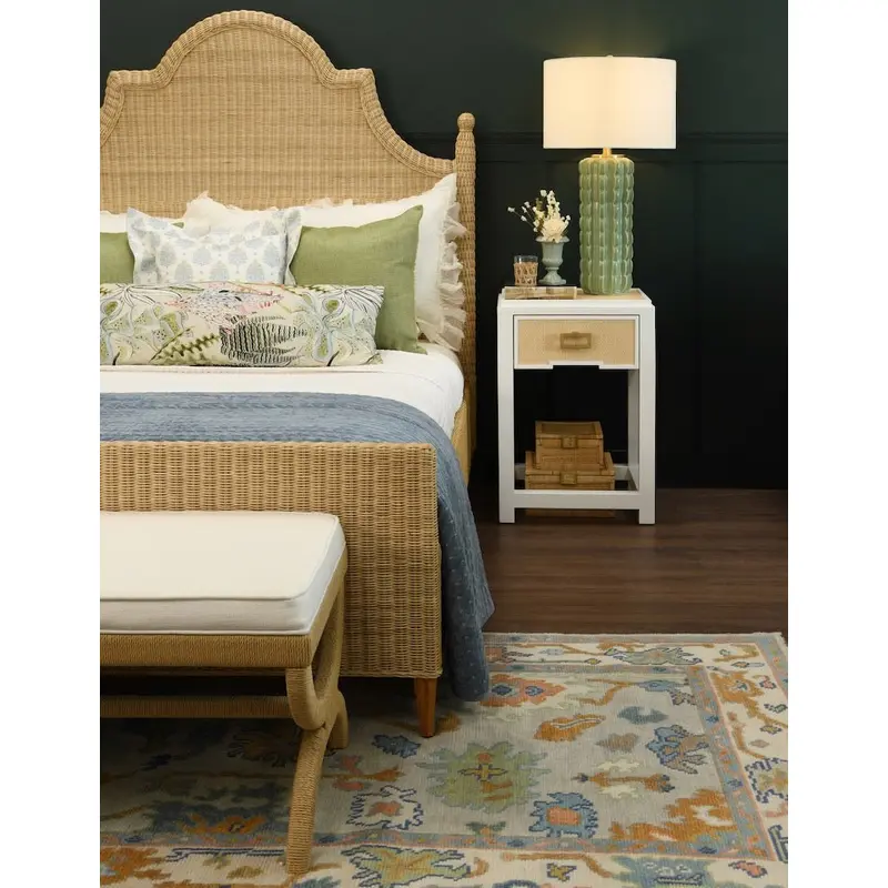 Jean Natural Grasscloth Side Table by Worlds Away