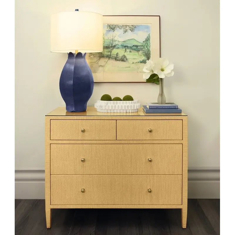 Michelle Natural Grasscloth Cabinet by Worlds Away