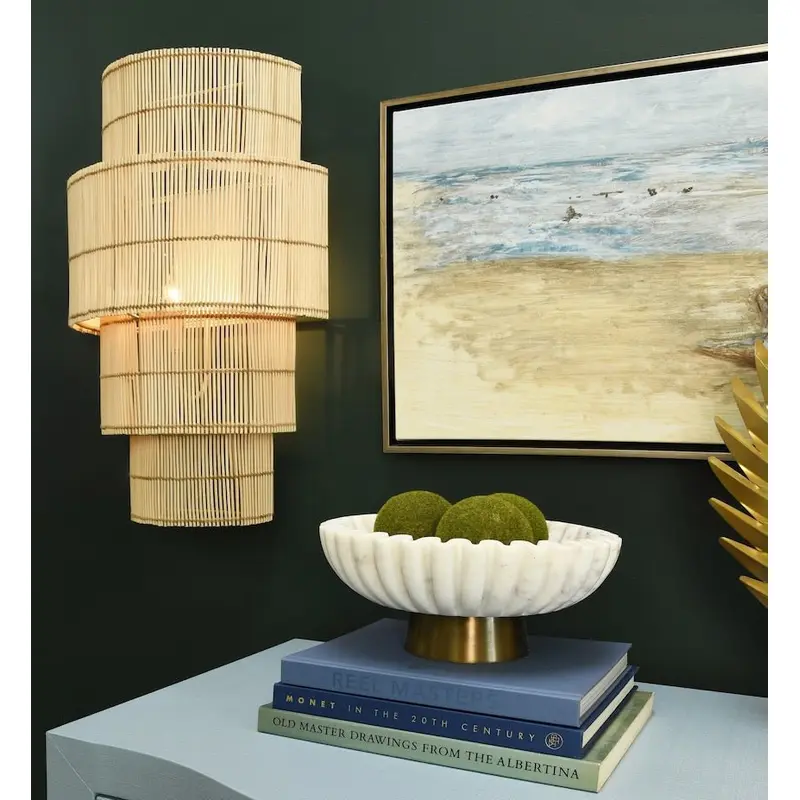 Tia Rattan Sconce by Worlds Away