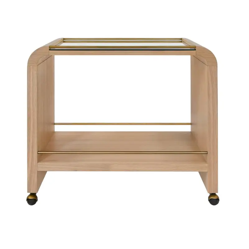 Myer Natural Oak Bar Cart by Worlds Away