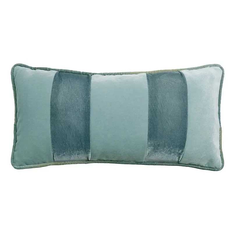 Banded Velvet Performance Pillows Basil Kevin O'Brien