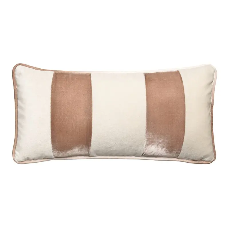 Banded Velvet Performance Pillows Latte by Kevin O'Brien