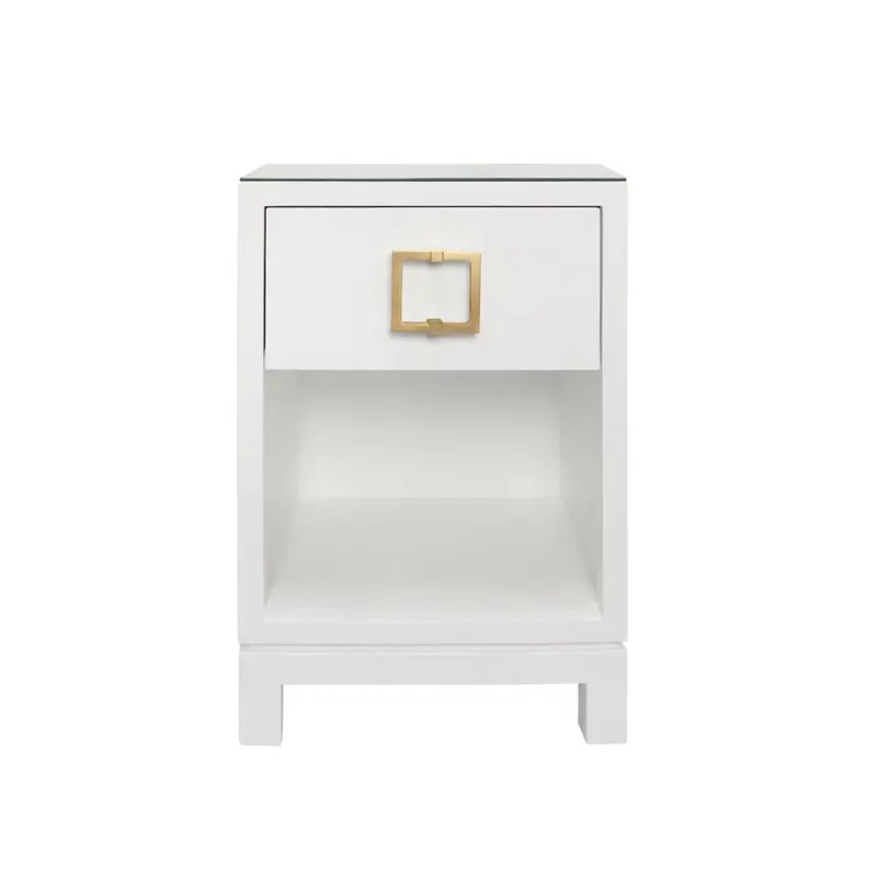 Worlds Away Blair White Side Table
