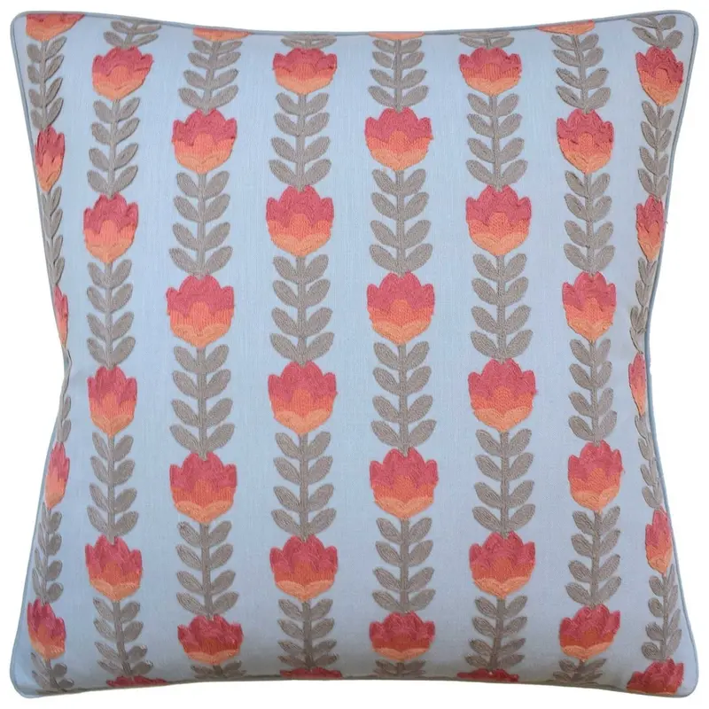 Avelie Blossom Sienna and Sky Decorative Pillow Ryan Studio