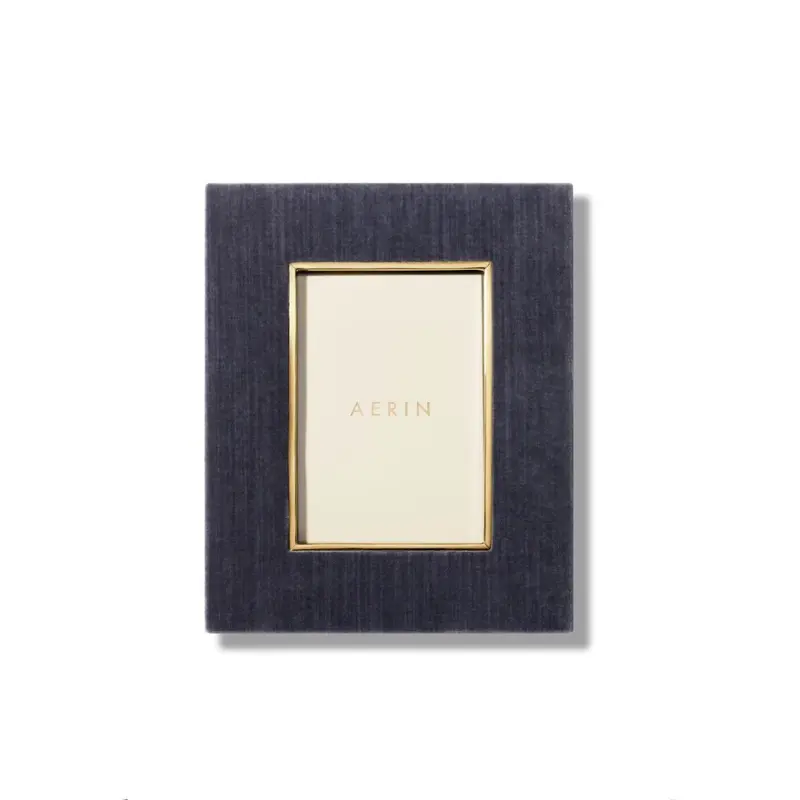 Valentina Velvet Frame in Dusk Blue - 4 x 6 by AERIN