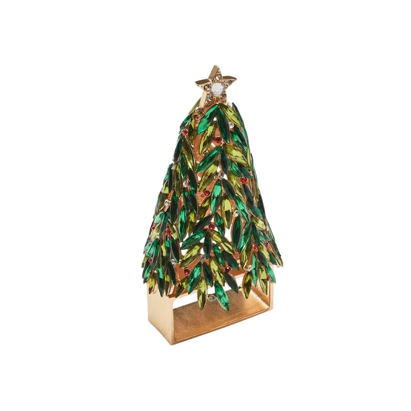 Bejeweled Xmas Napkin Ring Set of 4 in a Gift Box Kim Seybert