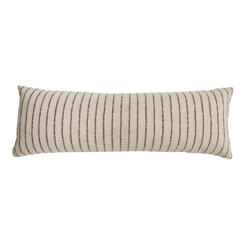 Jojo Charcoal Long Lumbar Pillow by Pom Pom at Home